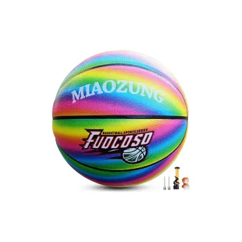 MIAOZUNG Microfiber Leather Basketball Rainbow Size 7 Training Unisex