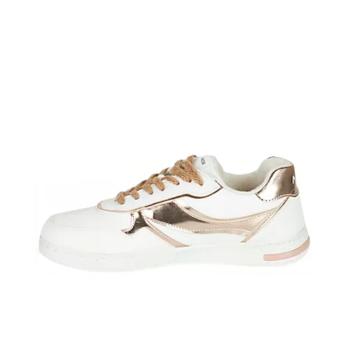 GEOX Wear resistant And Lightweight Low Top Skateboard Shoes Women's White Gold