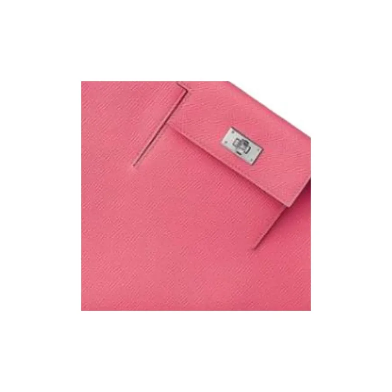 HERMES Kelly To Go Epsom Leather Clutch Women's 8W Rose Azalea New Lip Balm Powder-2