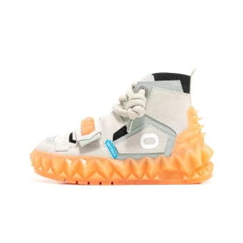 OETZI Mid Top Casual Shoes Unisex Light Gray & Light Green