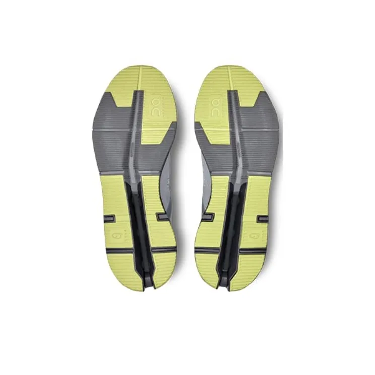 On Cloudnova Flu Abrasion Resistant Low Top Running Shoes Men's Gray Yellow-5