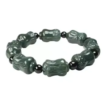 Cuizu Hetian Jade Bracelets Men's Green Jade