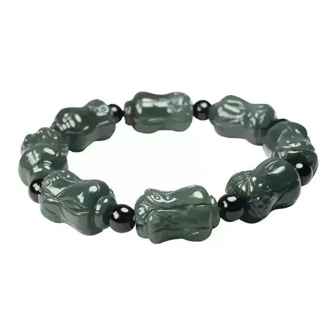 Cuizu Hetian Jade Bracelets Men's Green Jade-0
