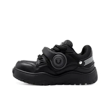 Cat&Sofa Headphone Series Black Warrior Slip Resistant Low Top Skateboard Shoes Unisex Black