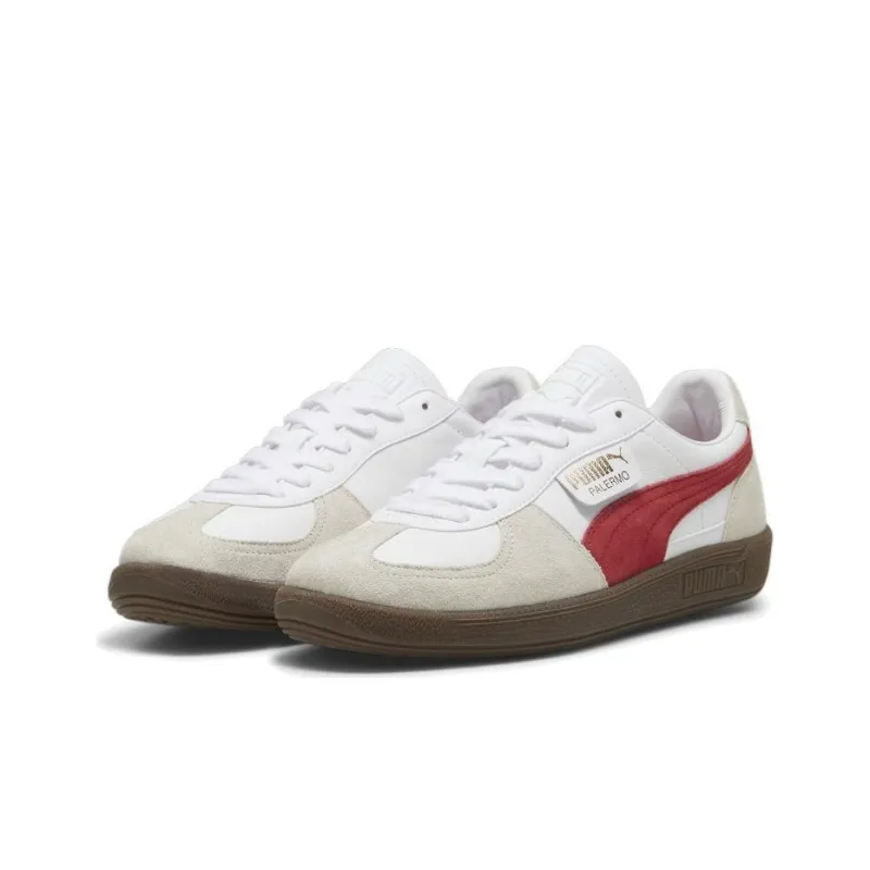 PUMA Palermo Leather PUMA White Vapor Gray Club Red-3