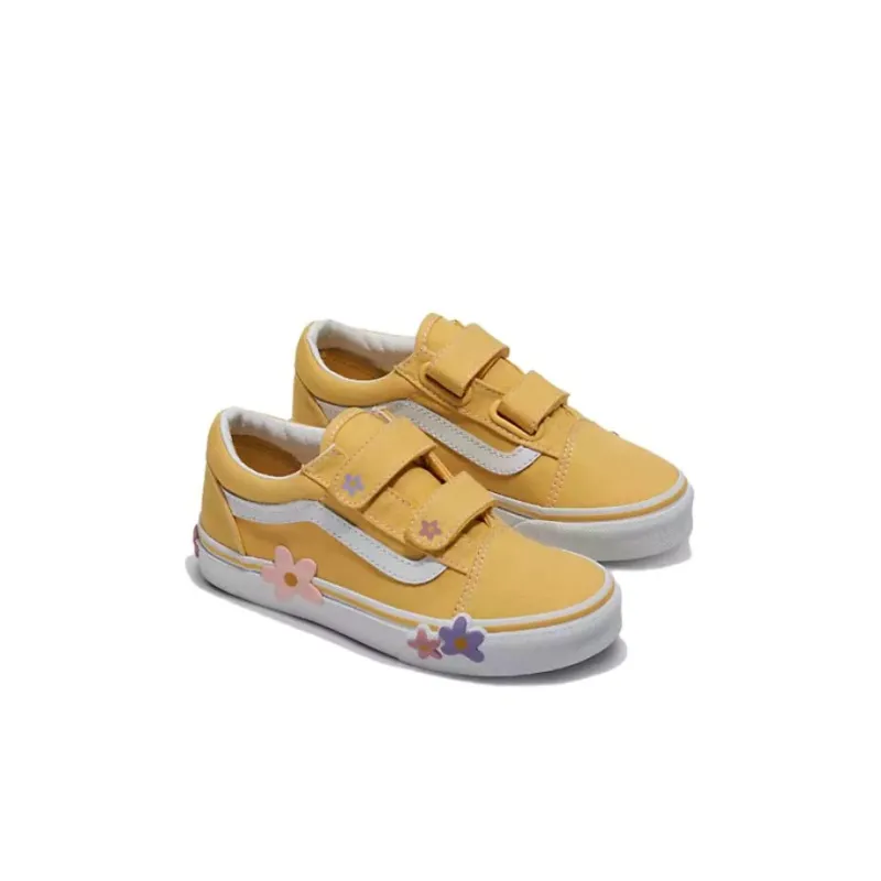 Vans Abrasion Resistant Slip Resistant Low Top Kids' Skateboarding Shoes Yellow Kids'-1
