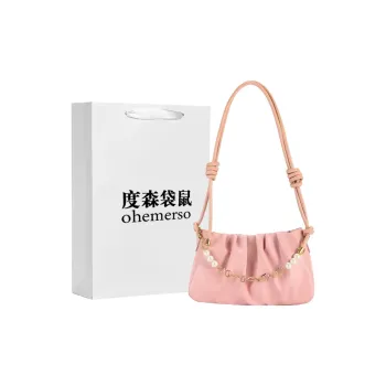 Dusen Kangaroo PU Shoulder Bag Regular Women's Pink/White/Black