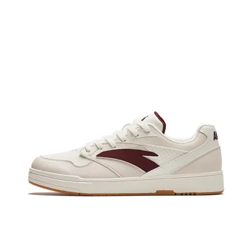 Anta Cushioning Wear Resistant Low Top Skateboard Shoes Men's White Brown