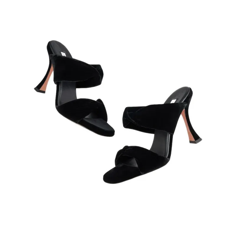 AQUAZZURA Twist 75mm Leather Mules-3