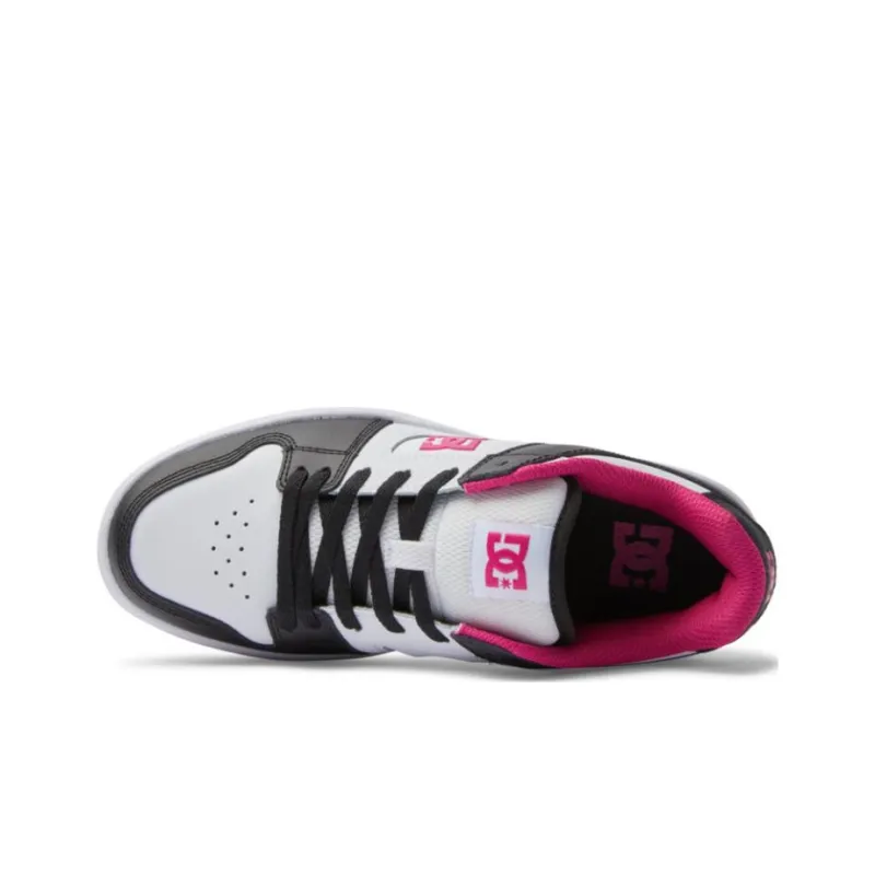 DC Shoes Cushioned Slip Resistant Low Top Casual Shoes Women's Black White Pink-3