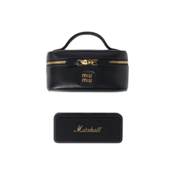 MIU MIU Marshall Collaboration Leather Storage Bag Unisex Black
