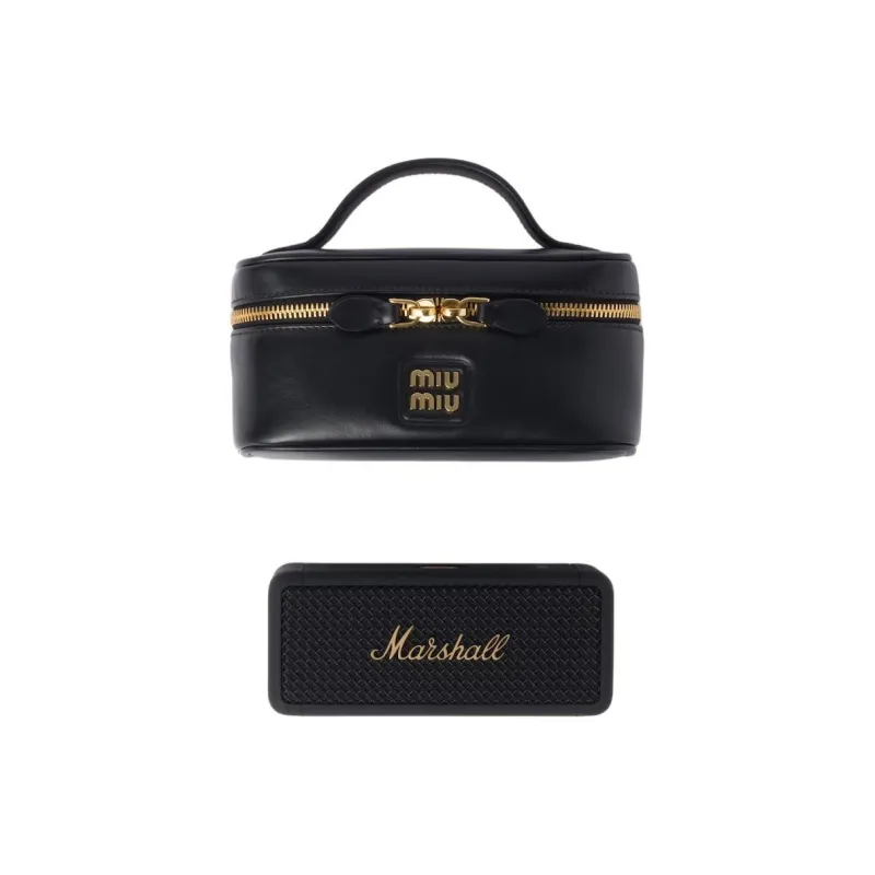 MIU MIU Marshall Collaboration Leather Storage Bag Unisex Black-0