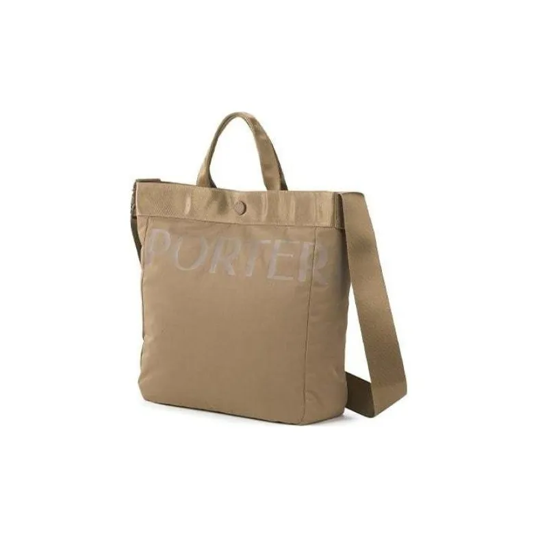 PORTER Nylon Tote Bag Shopping Bag Shoulder Bag Crossbody Bag Handbag Small Size Unisex Camel-1