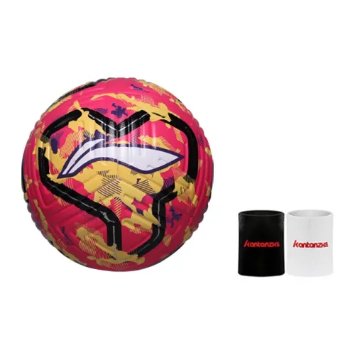 LiNing Size 5 Soccer TPU Seamless Thermal-bonding Unisex Pink Yellow