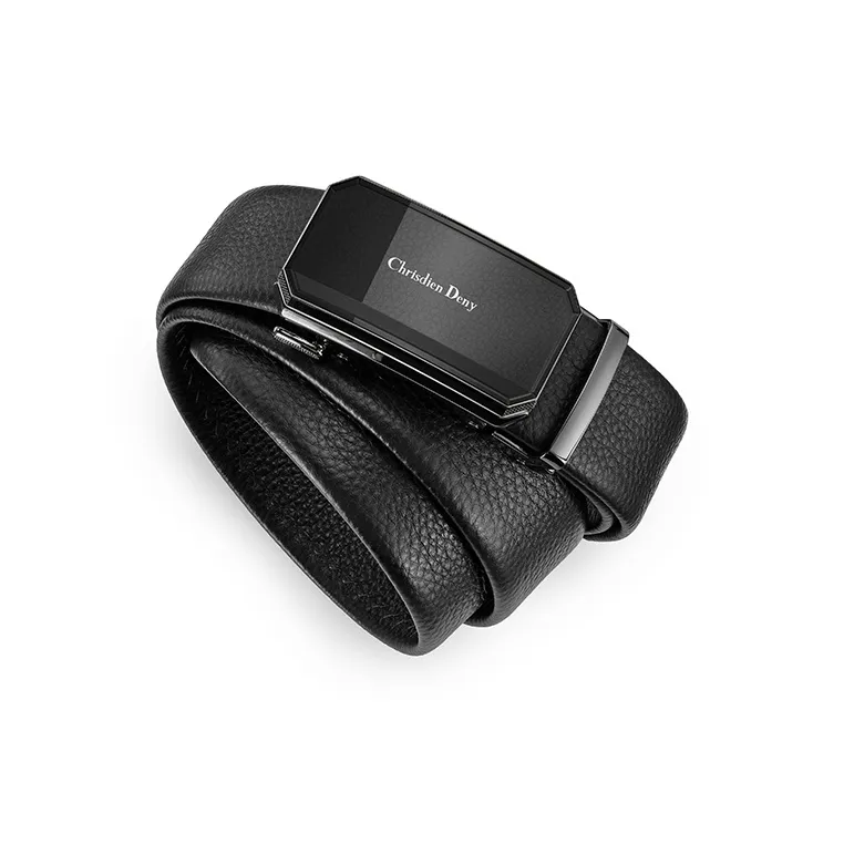 Chrisdien Deny High End Automatic Buckle Pants Business Belt Men's Black 3.65cm-1
