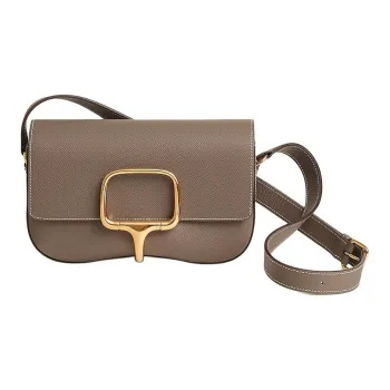 HERMES Della Epsom Calfskin Crossbody Bag, Shoulder Bag Women's 18 Etoupe Elephant Gray