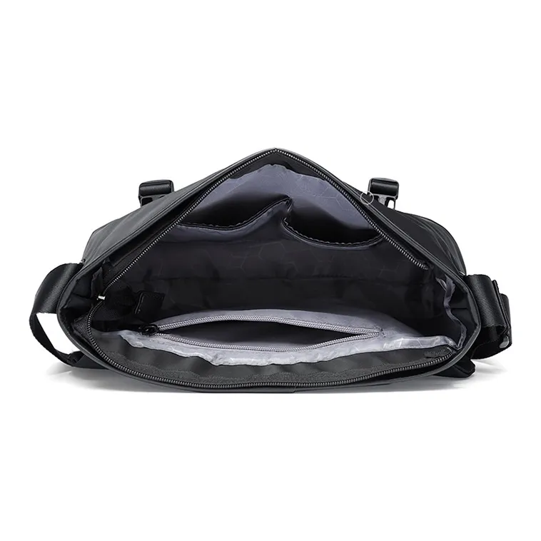 BISON DENIM Nylon Fabric, Blended With Microfiber Shoulder Bag Regular Men's Black-4