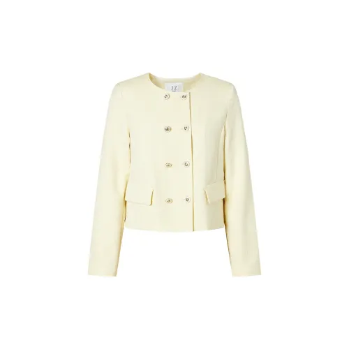 JZ. ANNAKRO Cropped Coats Women's Pale Yellow