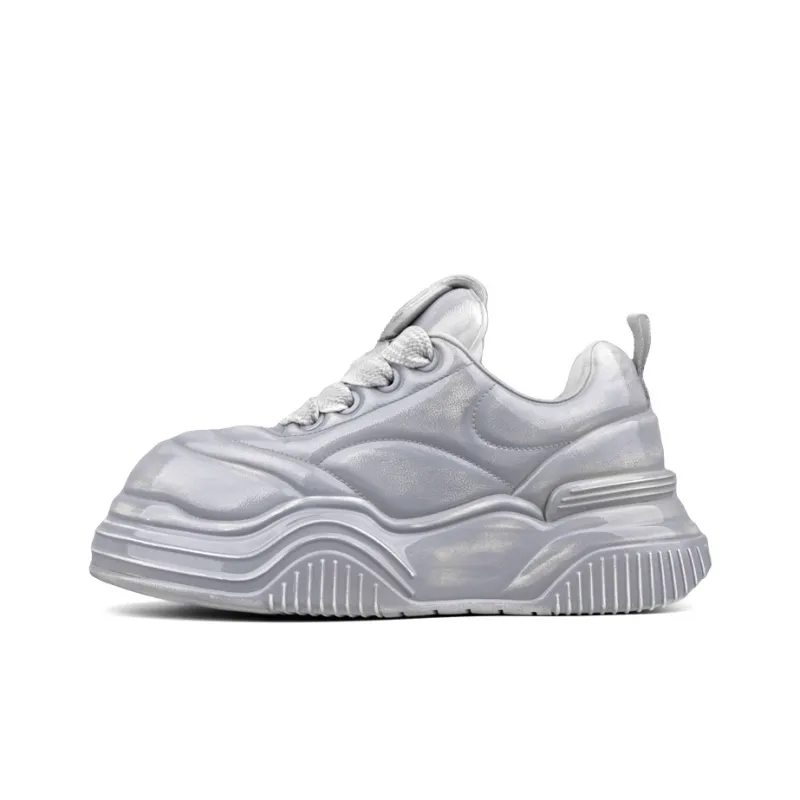 XIE SHE Height Increasing Lightweight Slip-Resistant Low-Top Chunky Sneakers Unisex-4