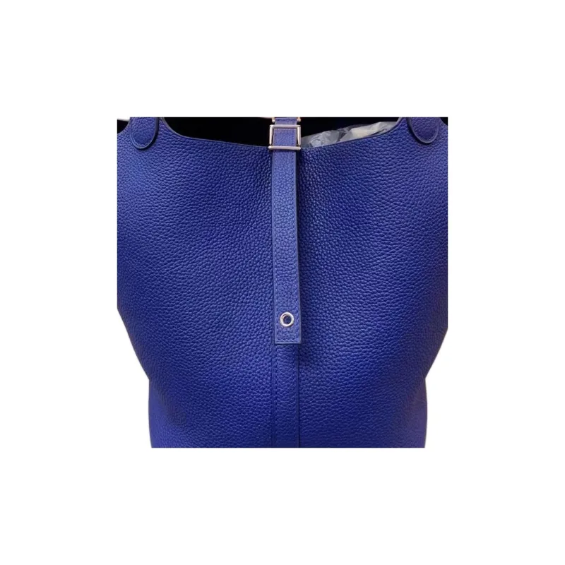 HERMES Picotin Lock Maurice Bullock Leather Basket Bag Handbag Bucket Bag Women's 73 Bleu Saphir Sapphire Blue-1