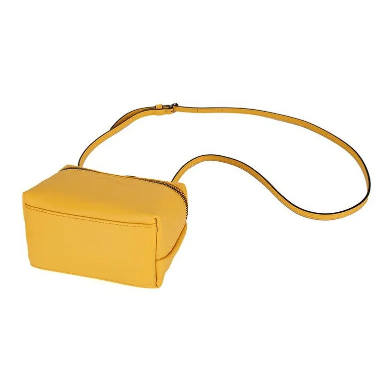 LONGCHAMP Le Pliage Xtra Cow Leather Box Bag Handbag Shoulder Bag Crossbody Bag Mini Women's Apricot Yellow-5