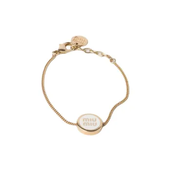 MIU MIU Enamel Metal Bracelets Women's Gold