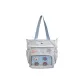 Shoulder Bag Blue with Charm with Badge