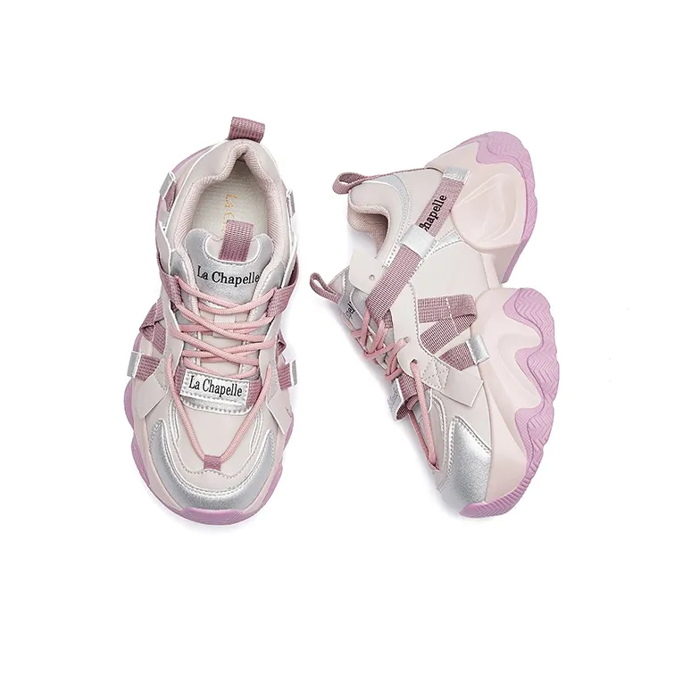 La Chapelle Lightweight Height Increasing Low Top Chunky Sneakers Women's-7