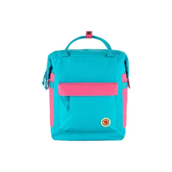 Fjallraven Polyamide Backpack Unisex Dark Green Turquoise With Flamingo Pink