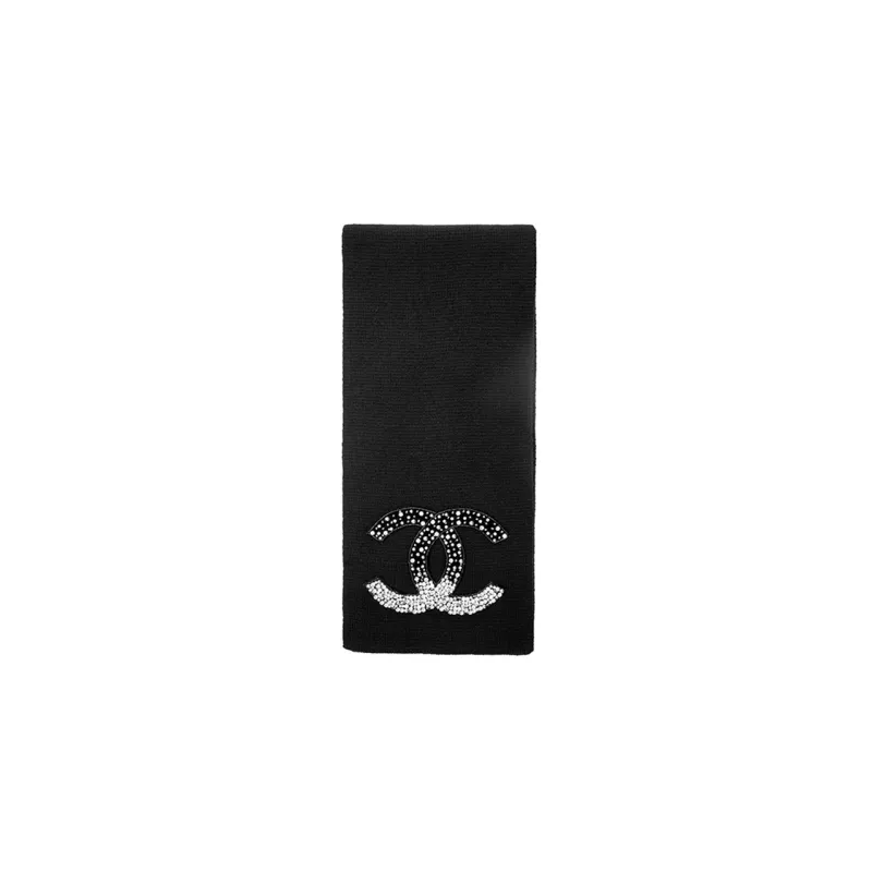 CHANEL Knit Scarves Women's Black-0