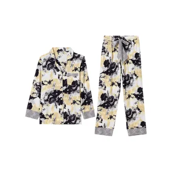 JOCKEY Pajama Set Women's Yellow Dusty Blue