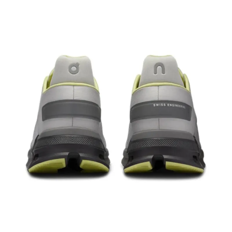 On Cloudnova Flu Abrasion Resistant Low Top Running Shoes Men's Gray Yellow-4