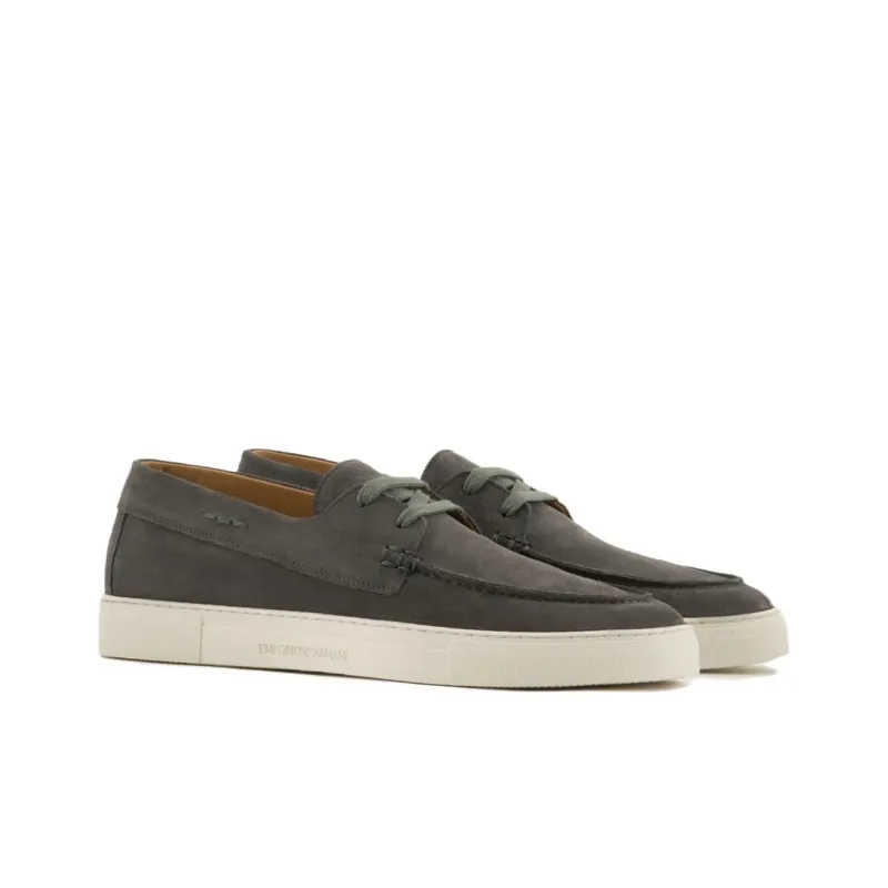 EMPORIO ARMANI Crust Leather Lace-up Shoes-1