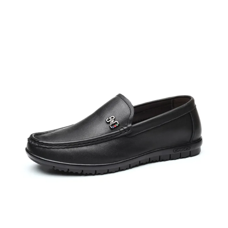 GZZ Gommino Loafers Men Black/White-1