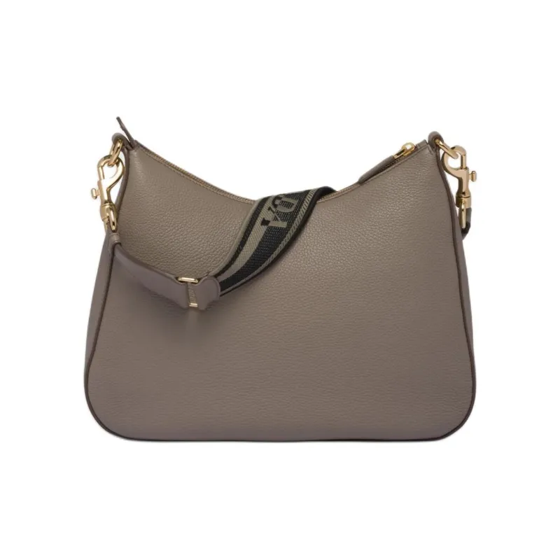 PRADA Leather Handbag Shoulder Bag Women's Mud Gray-1