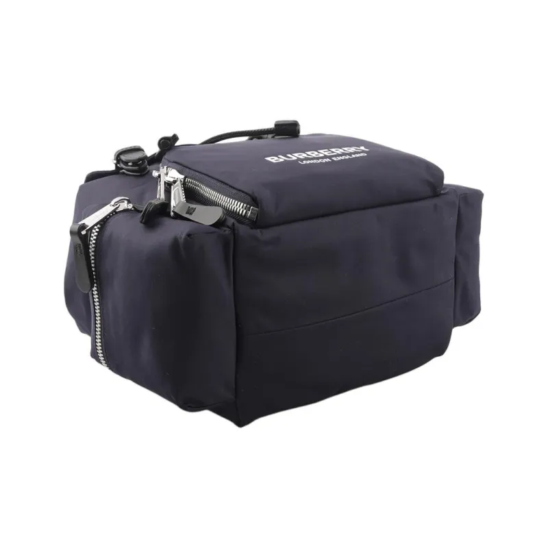 Burberry Nylon With Calfskin Backpack Women's Marine Blue-4