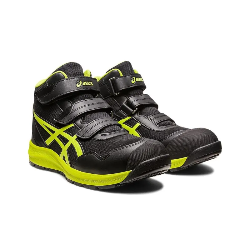 Asics Winjob Cp216 Wear-Resistant Mid-Top Casual Shoes Unisex Black Yellow-2