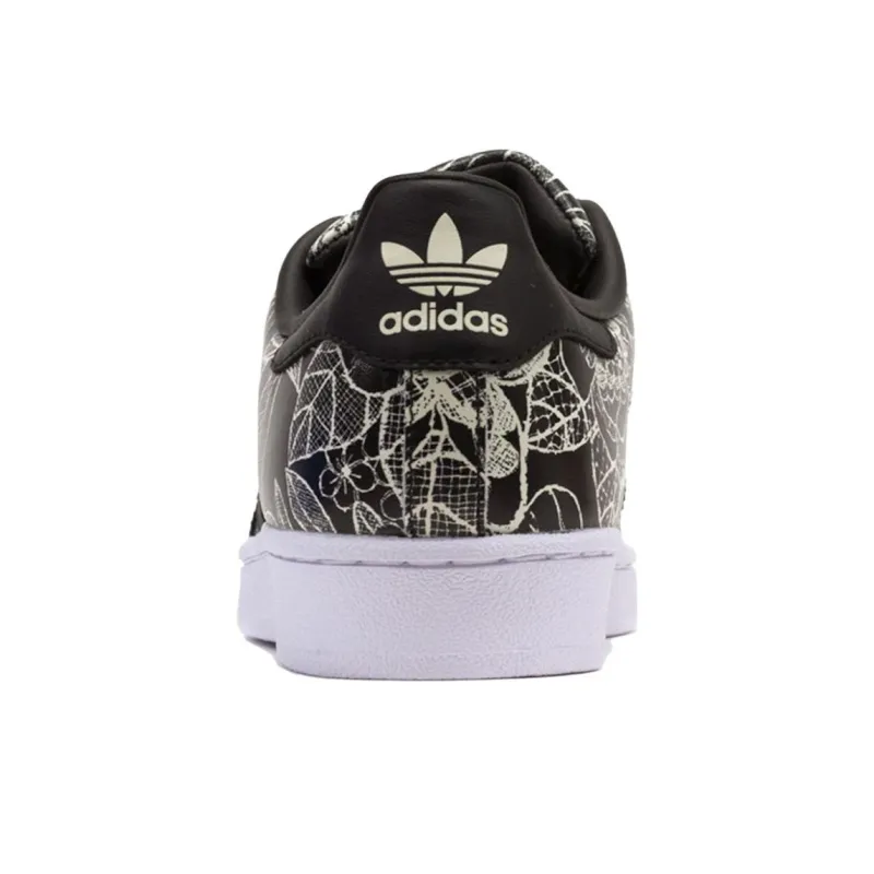 Adidas Superstar Black Flower Print Women's-3