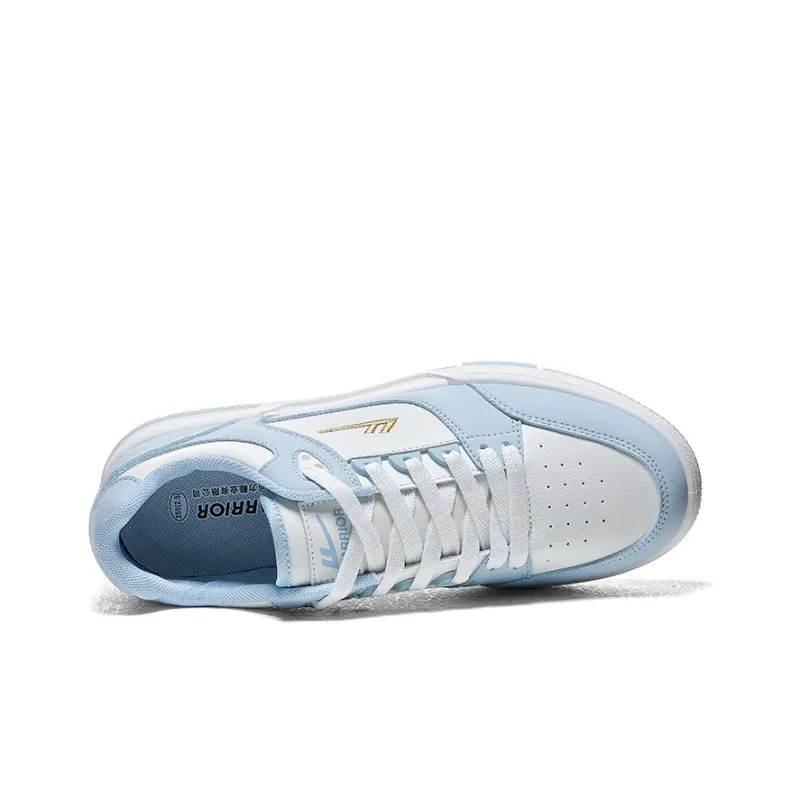 Warrior Durable Lightweight And Breathable Low Top Skateboard Shoes Unisex White Light Blue-3