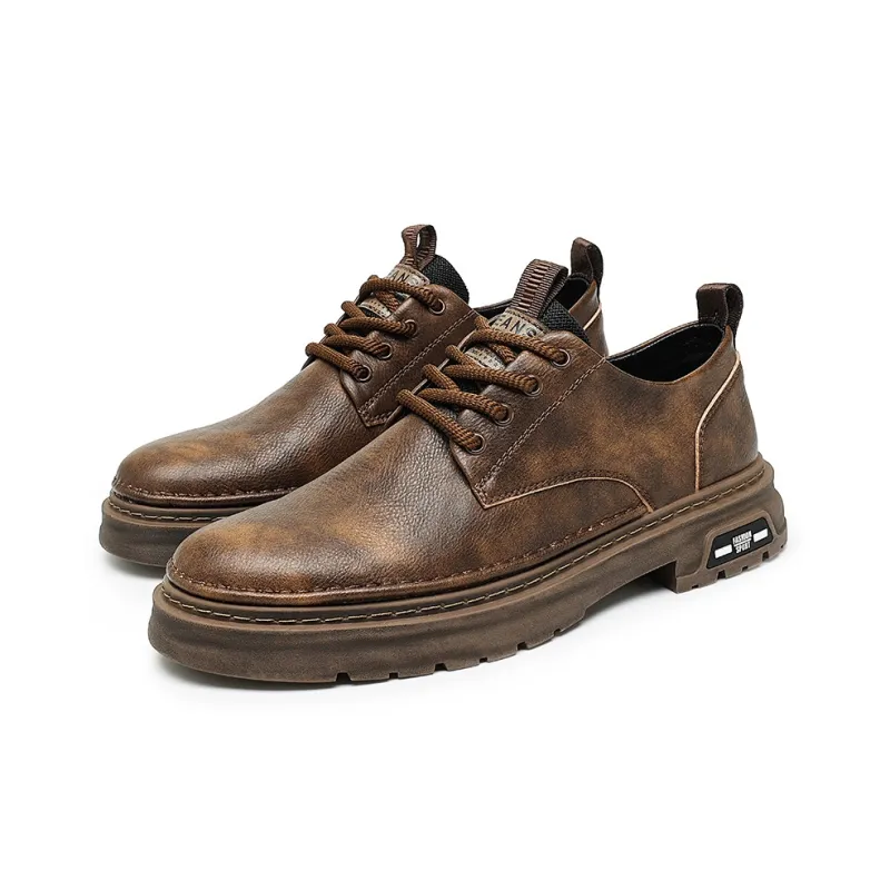 Laoks Casual Shoes Men Low Top Black/Khaki/Dark Brown-8