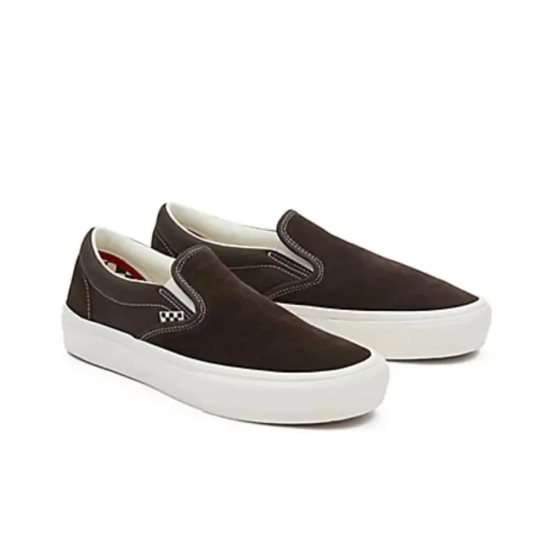 Vans SKATE SLIP ON Slip Resistant, Lightweight, And Breathable Low Top Skateboard Shoes Unisex Brown-2
