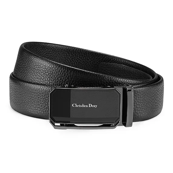 Chrisdien Deny High End Automatic Buckle Pants Business Belt Men's Black 3.65cm-2