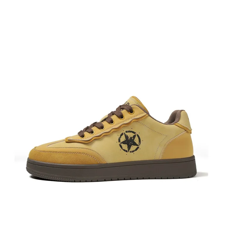 JEEP SPIRIT Slip Resistant Cushioning Wear Resistant Low Top Skateboard Shoes Men's Lemon-0