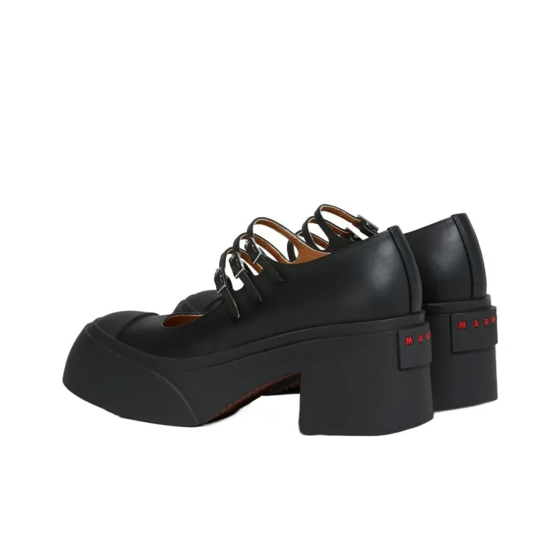 MARNI Buckle Strap Round Toe Pumps-3