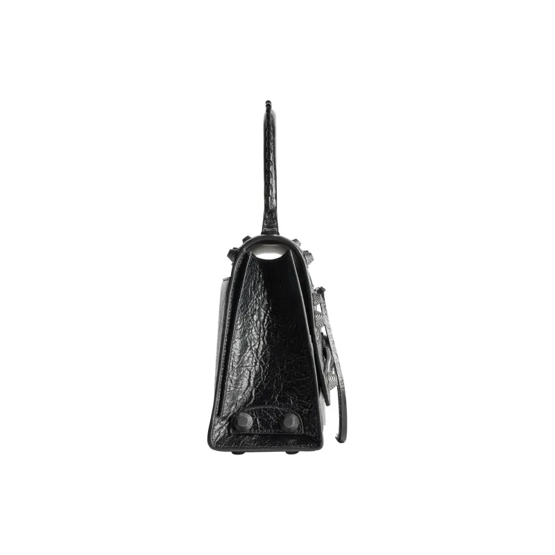Balenciaga HourglassLe Cagole Fine Grained Sheepskin Shoulder Bag, Crossbody Bag, Handbag Medium Size Women's Black-2