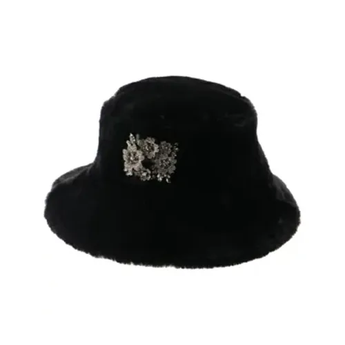 Roger Vivier Polyester Cotton Viscose Bucket Hats Women's Black