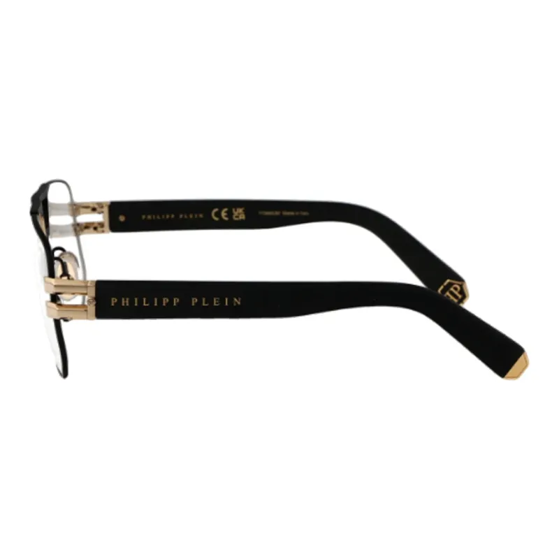PHILIPP PLEIN Metal Irregular Shape Eyeglass Frames Men's Black-2
