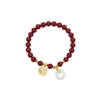 Olampe Reconstructed Cinnabar Jade Bracelets Women's