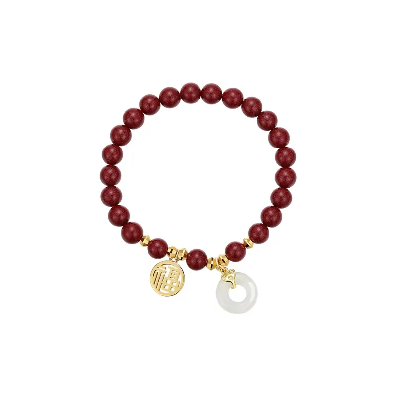 Olampe Reconstructed Cinnabar Jade Bracelets Women's-5
