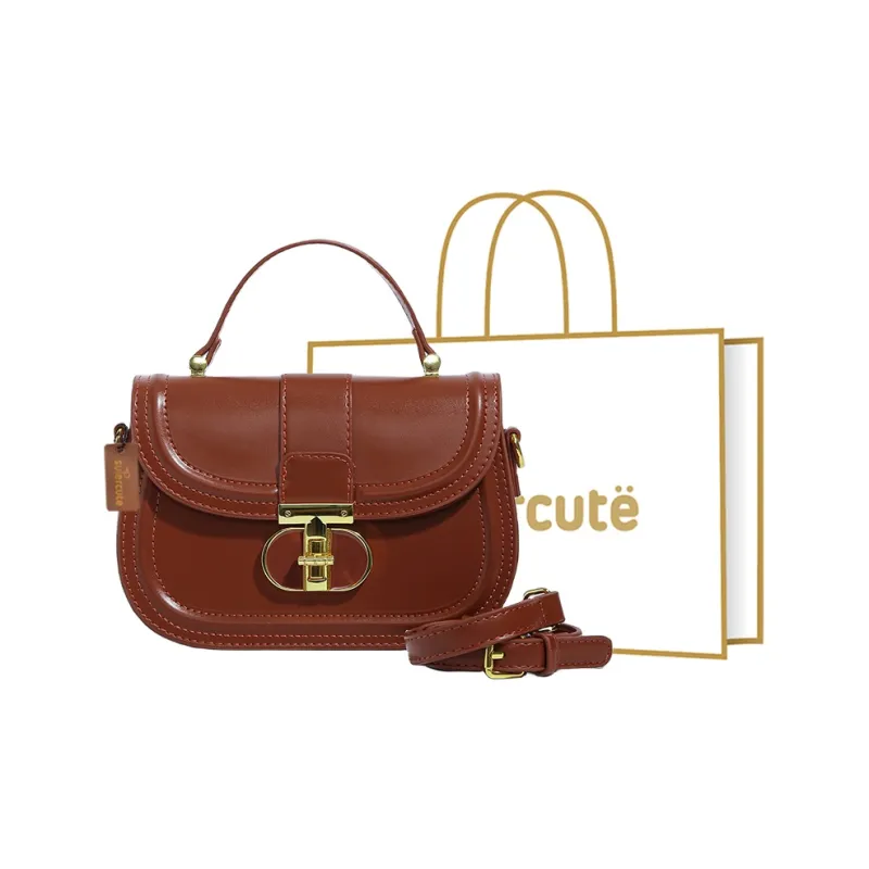 SUPERCUTE PU Shoulder Bag Crossbody Bag Women's Mocha/Romanian Red/Ecru Black-8